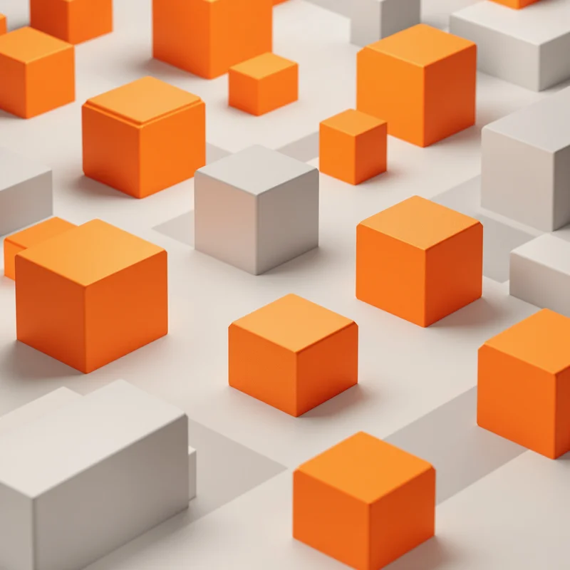 Orange Geometric Blocks Background