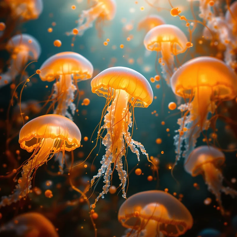 Orange Jellyfish Glow Background
