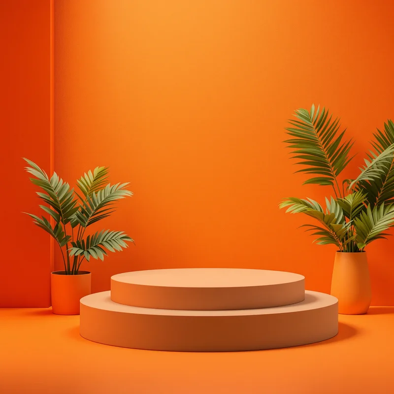 Orange Podium Studio Background