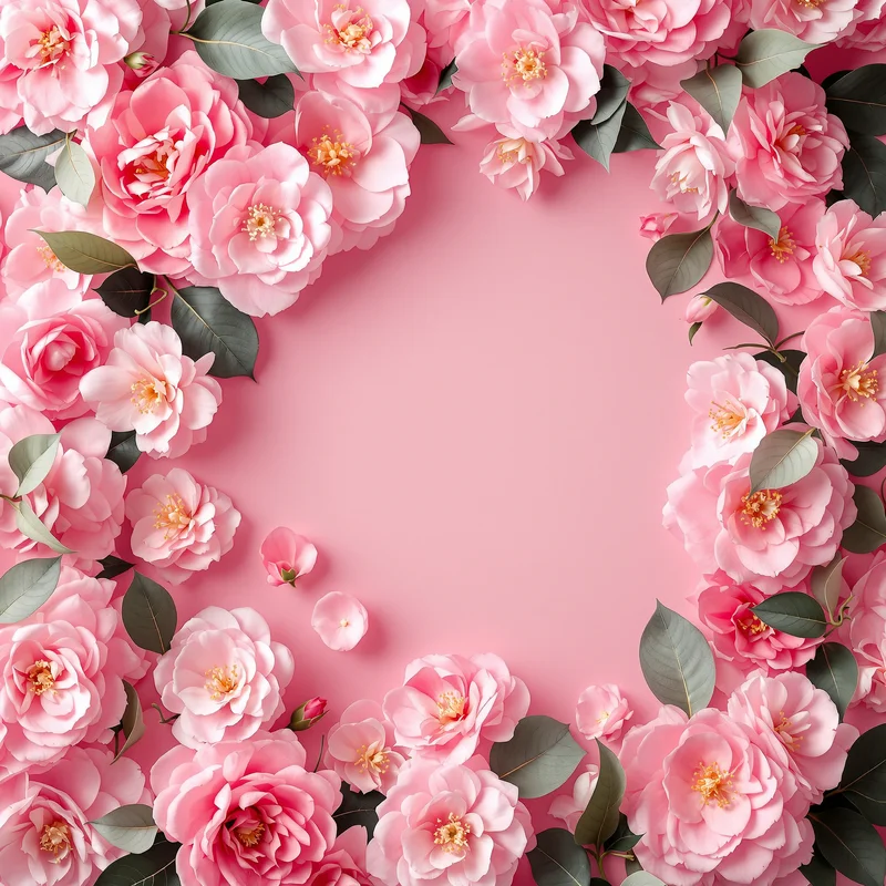 Camellia Bloom Pink Background