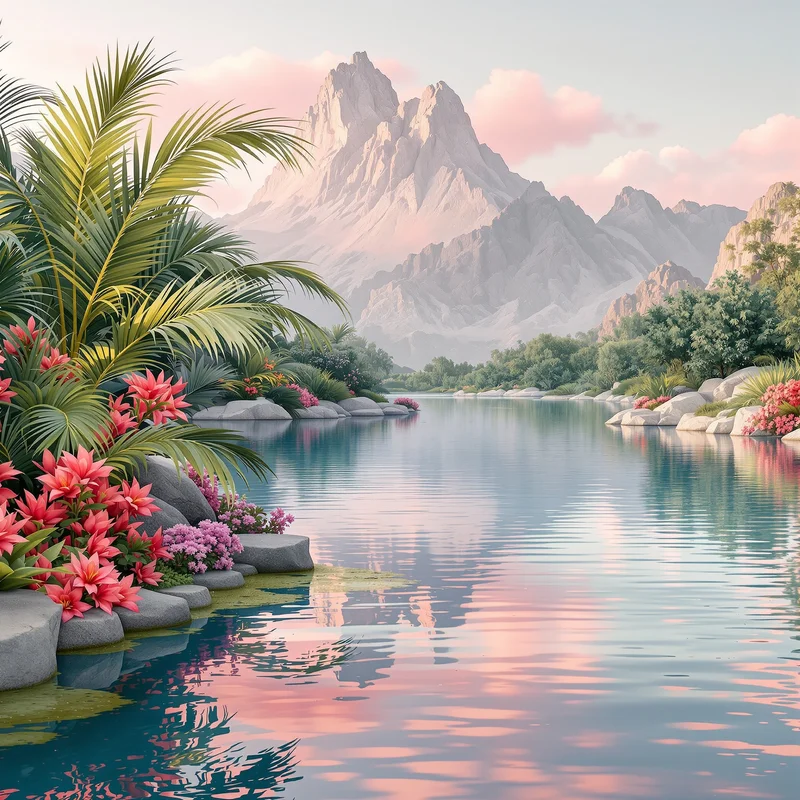 Flamingo dawn pink background