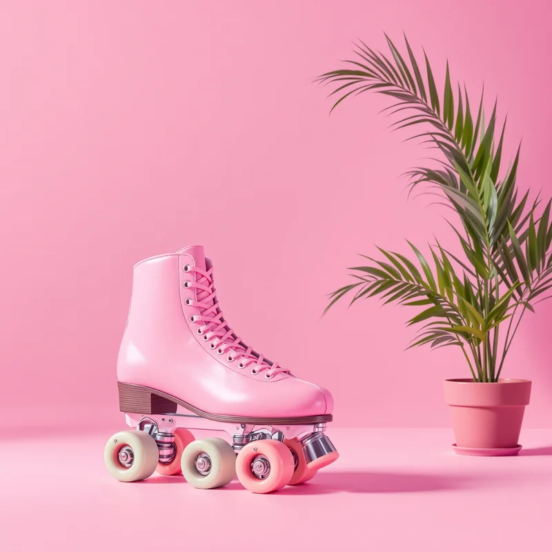Pink Roller Skate Background