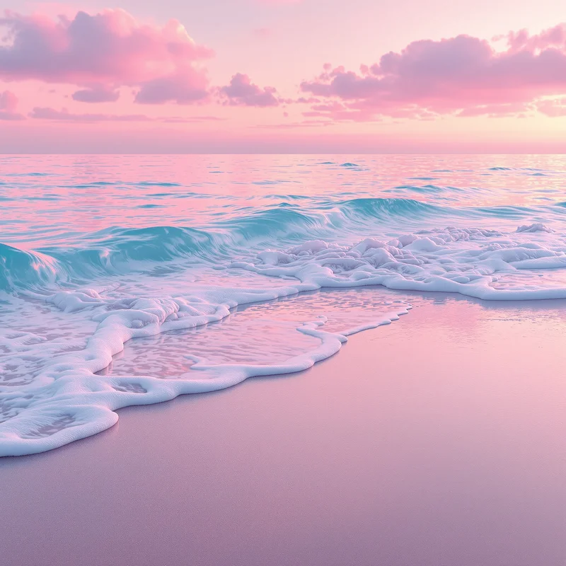 Pink Sunset Seafoam Background