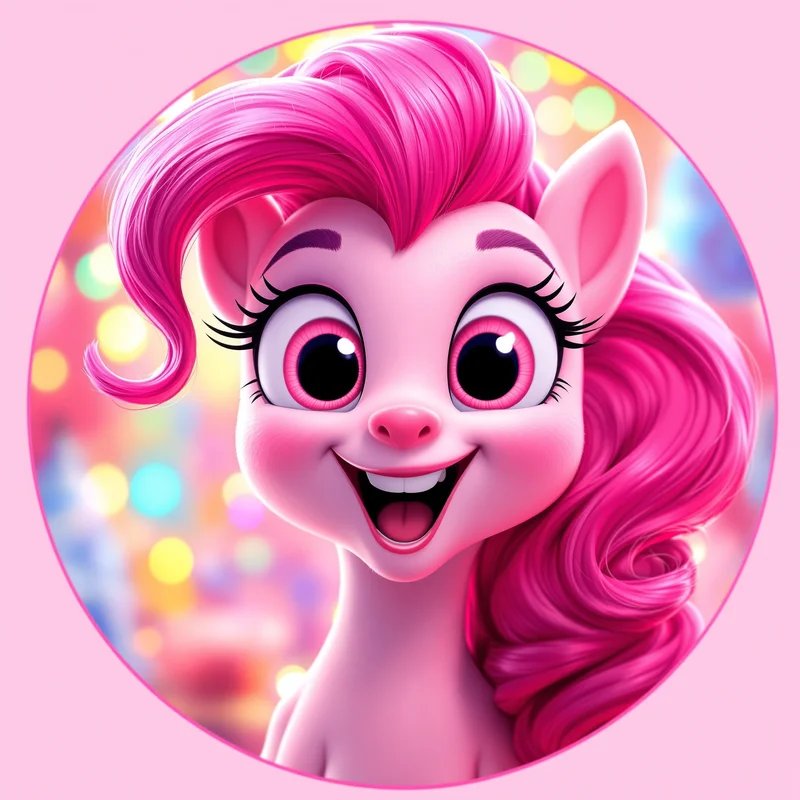 Pinkie Pie PFP with bright cartoon identity