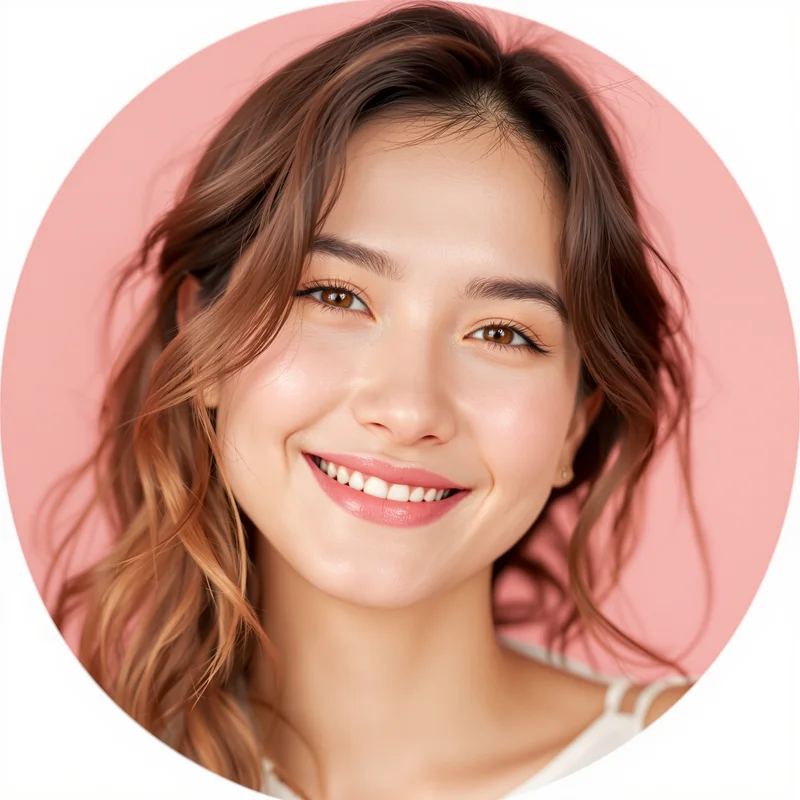 Pink avatar profile image with gentle expression and clear recognition