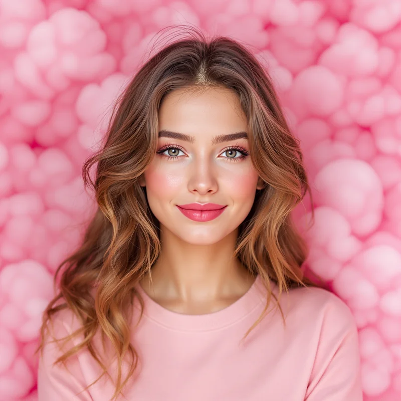 Pink avatar profile image with gentle expression and clear recognition