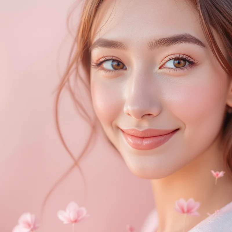 Pink PFP with pastel composition and strong identity focus