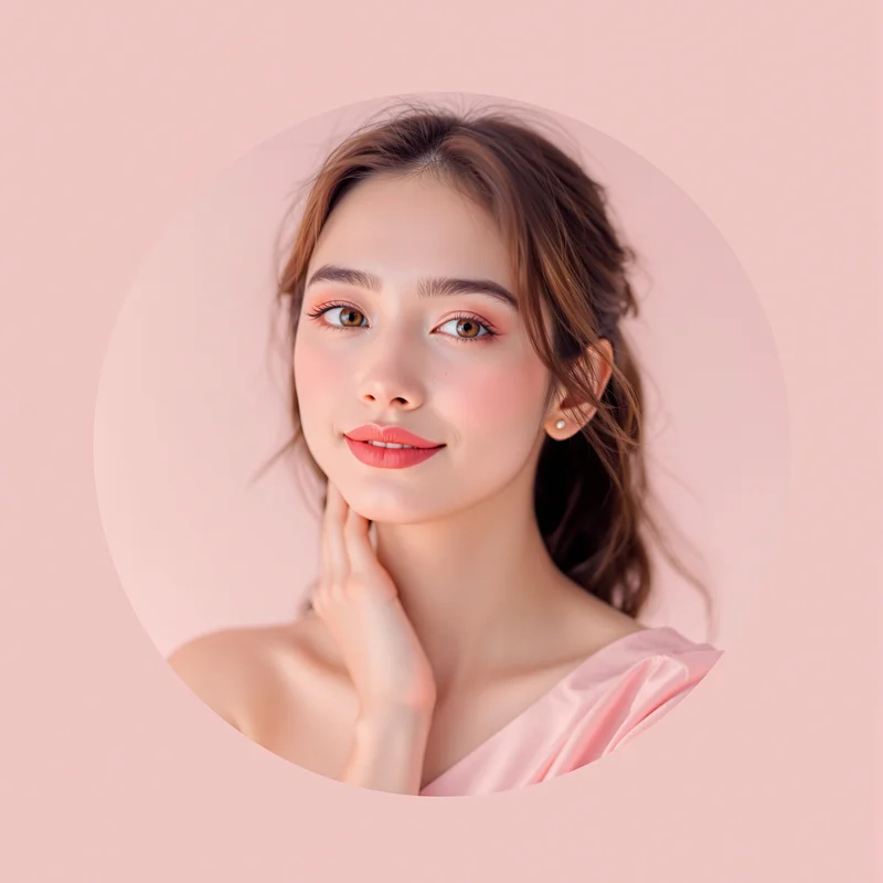 Pink PFP with pastel composition and strong identity focus