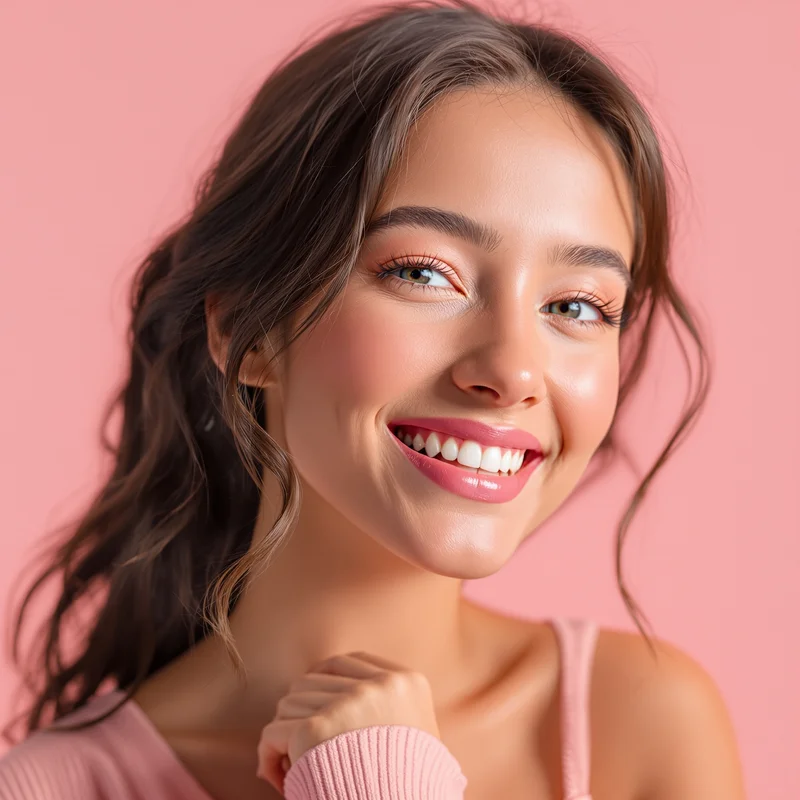 Pink PFP with pastel composition and strong identity focus