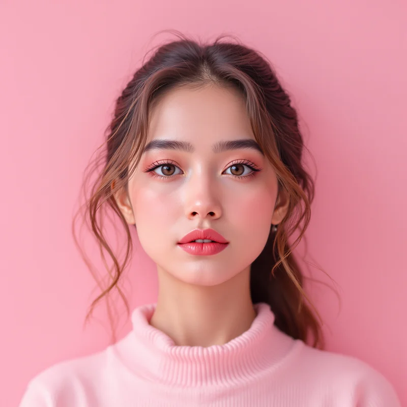 Pink PFP with pastel composition and strong identity focus