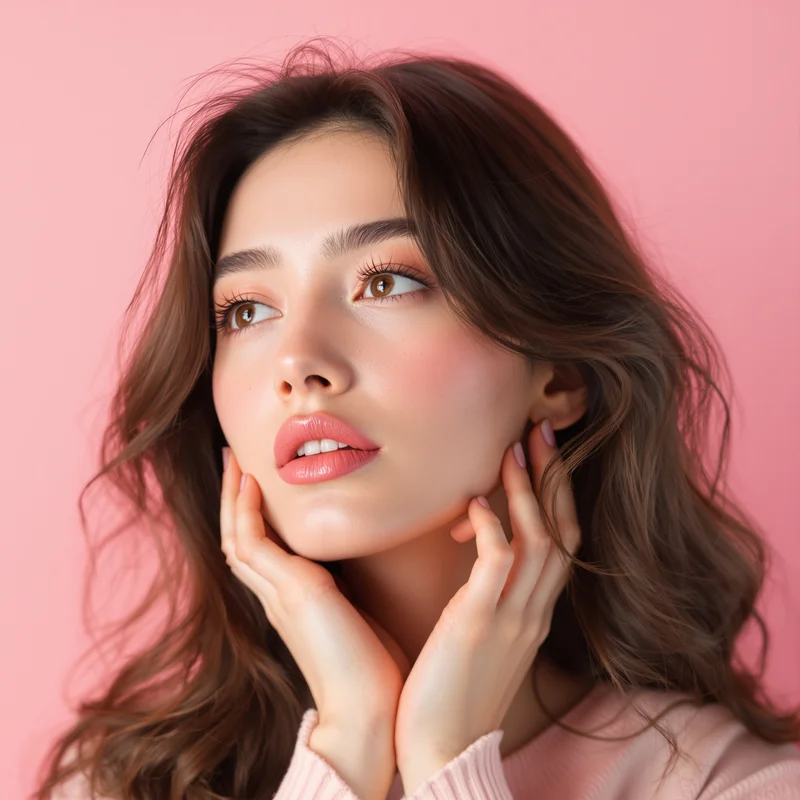 Pink PFP with pastel composition and strong identity focus