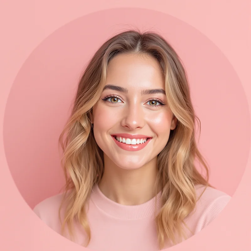 Pink avatar profile image with gentle expression and clear recognition