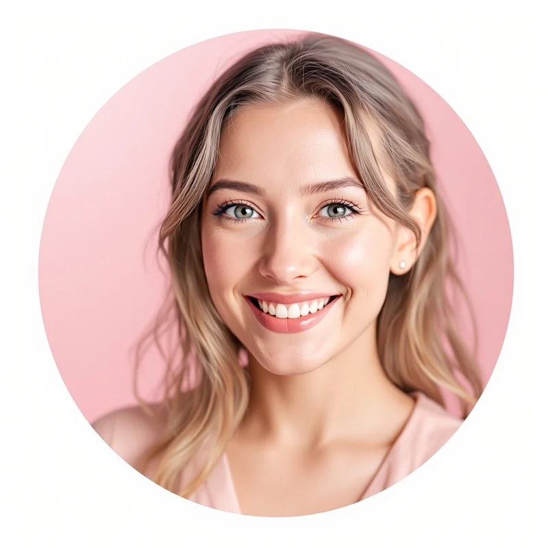 Pink avatar portrait with soft personality and memorable presence
