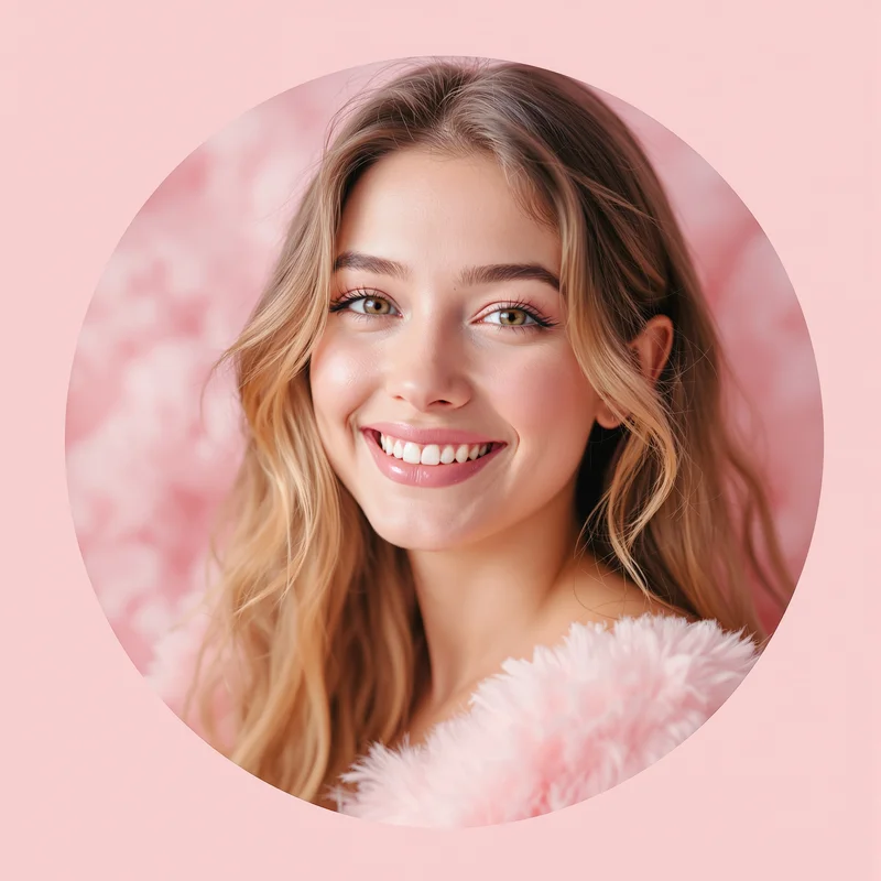 Pink profile image optimized for visibility, warmth, and recognition