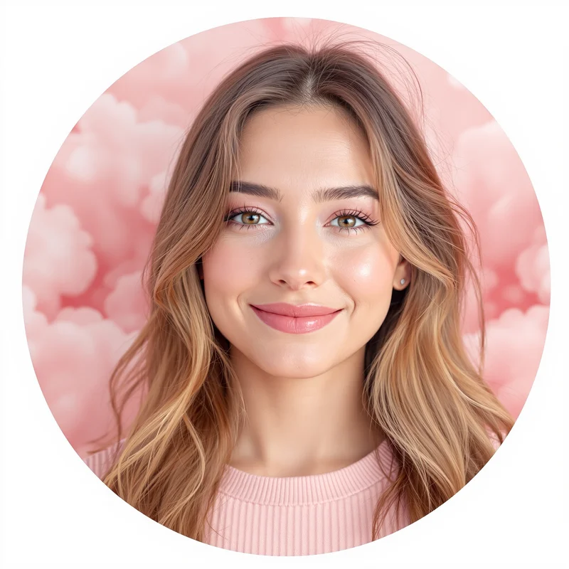 Pink profile image optimized for visibility, warmth, and recognition