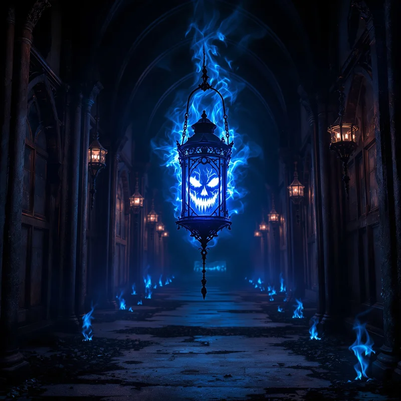 Haunted lantern-inspired PFP.