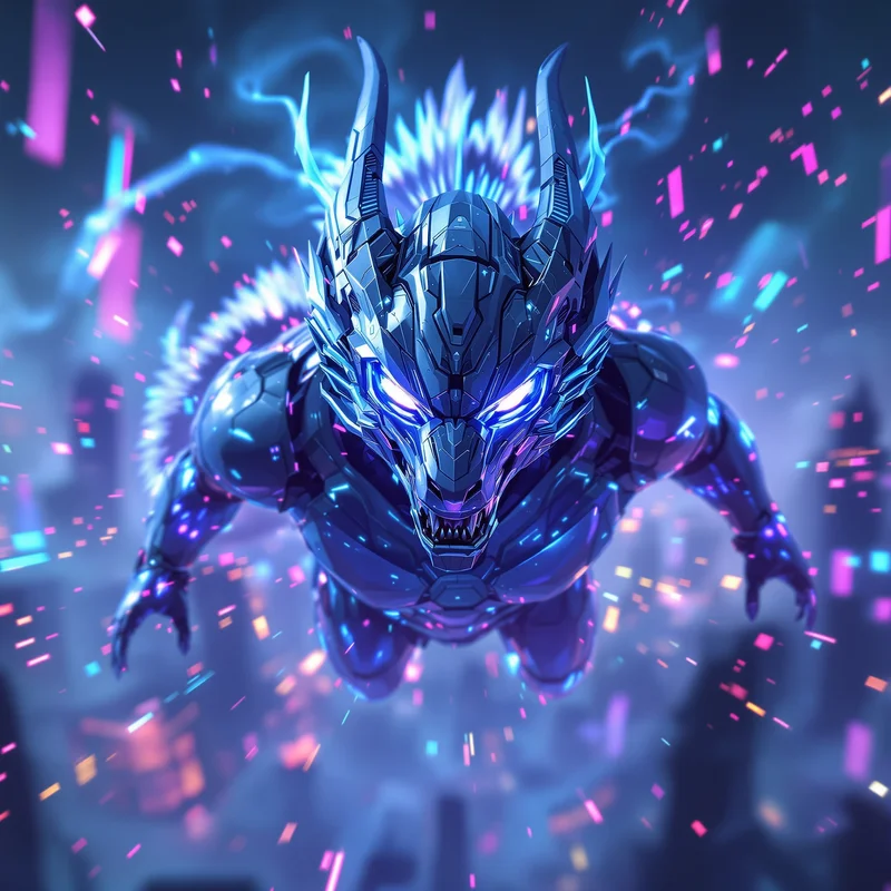 Cyber dragon-inspired PFP.