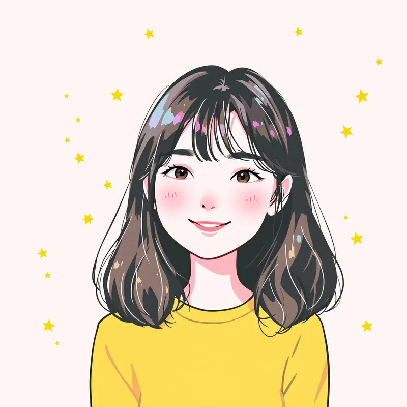 colorful preppy avatar image with pastel pink palette for bright profile icon use