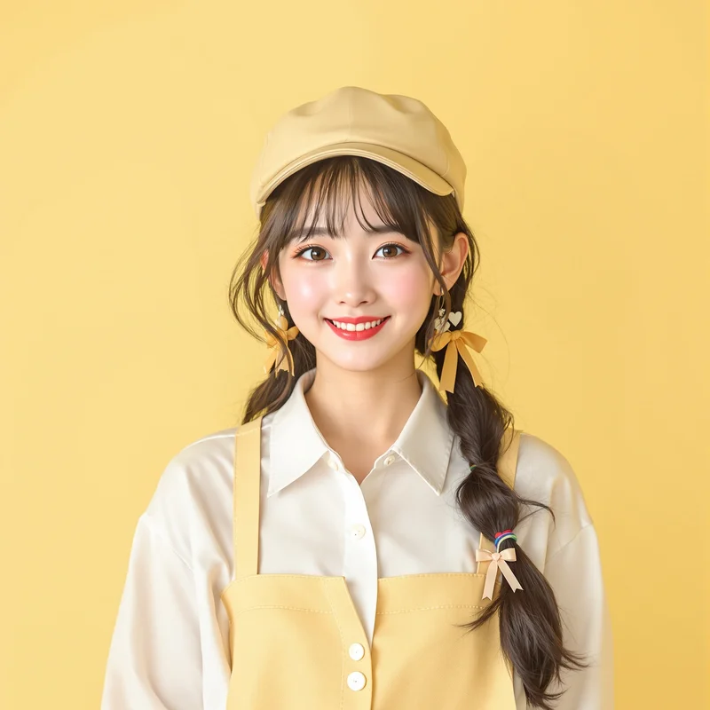 centered preppy PFP portrait with cloud and star details for profile picture use