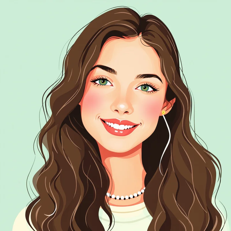bright preppy profile picture with glossy sticker style for cute account visuals