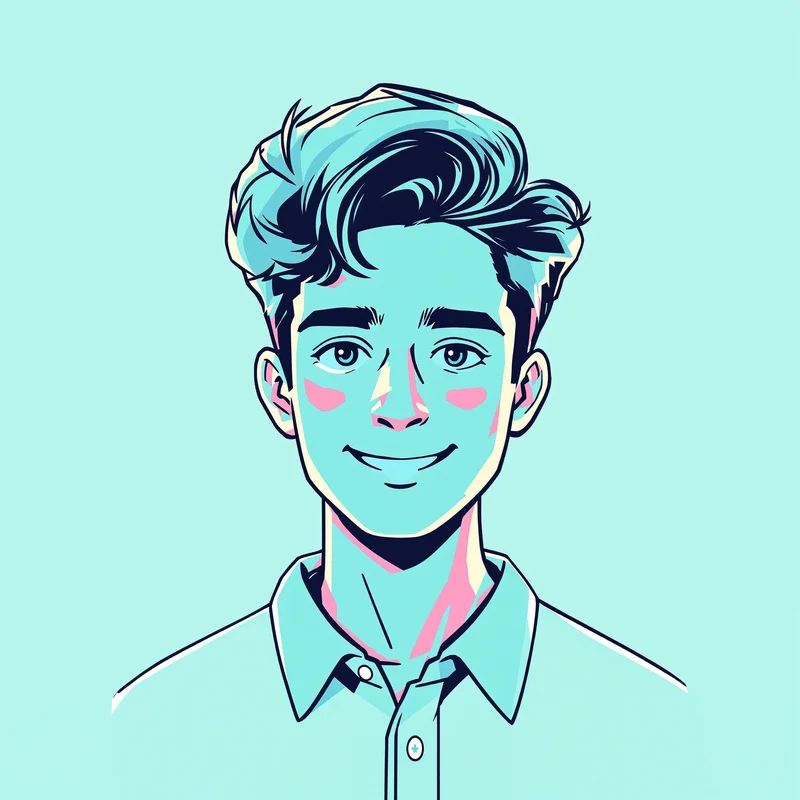 clean preppy avatar image with soft gradient background for bright profile icon use