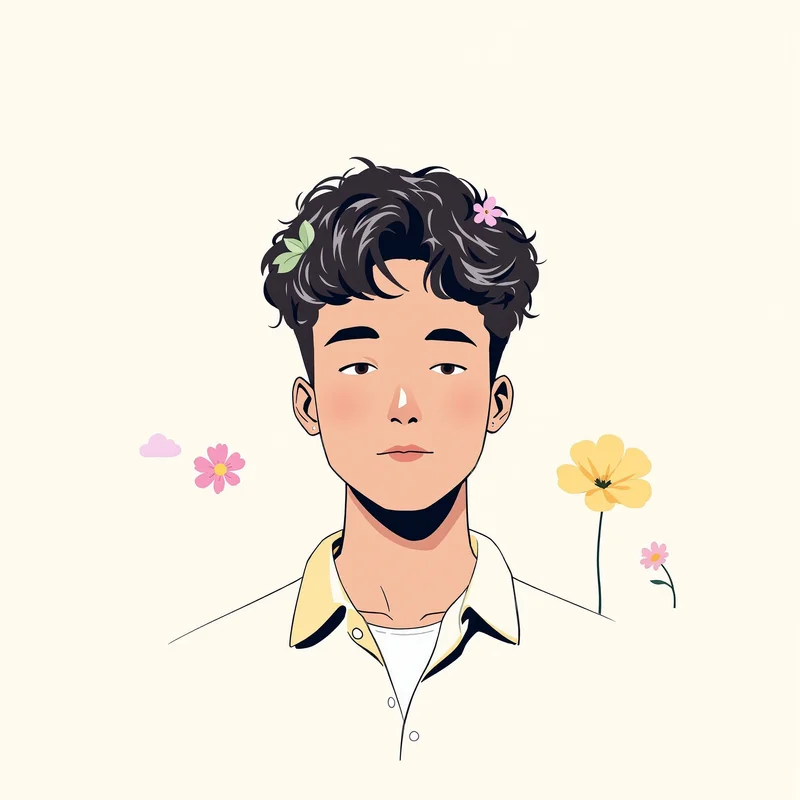 bright preppy profile picture with playful icon layout for cute account visuals