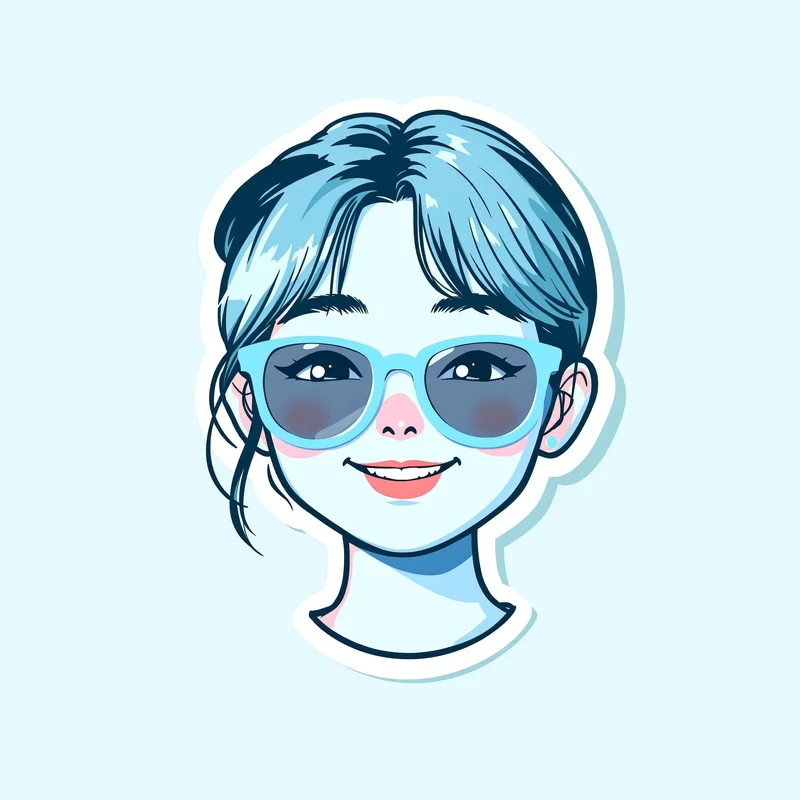 preppy PFP portrait with smiley icon elements for bright profile icon use