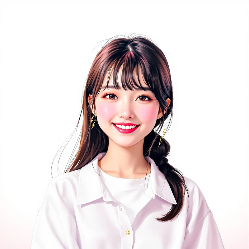 preppy PFP portrait with glossy sticker style for cute account visuals