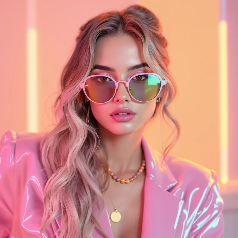 Preppy internet queen PFP with glossy social dominance