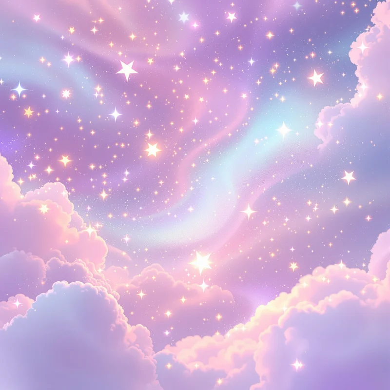 Star glow preppy PFP with dreamy glitter atmosphere
