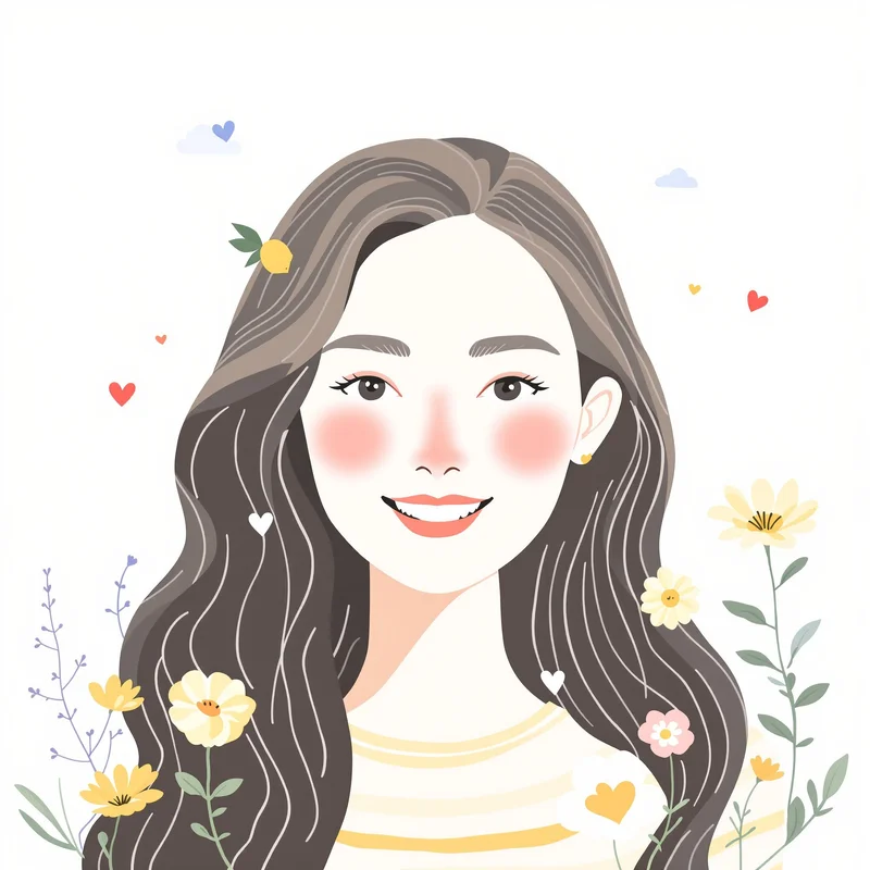 happy preppy profile avatar with glossy sticker style for avatar display