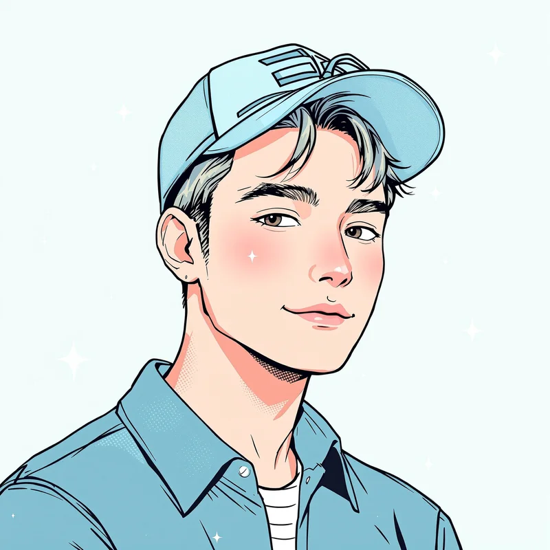 clean preppy avatar image with playful icon layout for avatar display