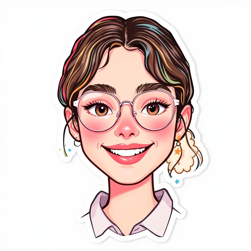 preppy PFP portrait with cloud and star details for messaging profile icon