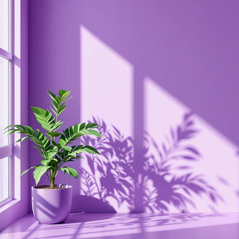 Purple Botanical Shadow Background