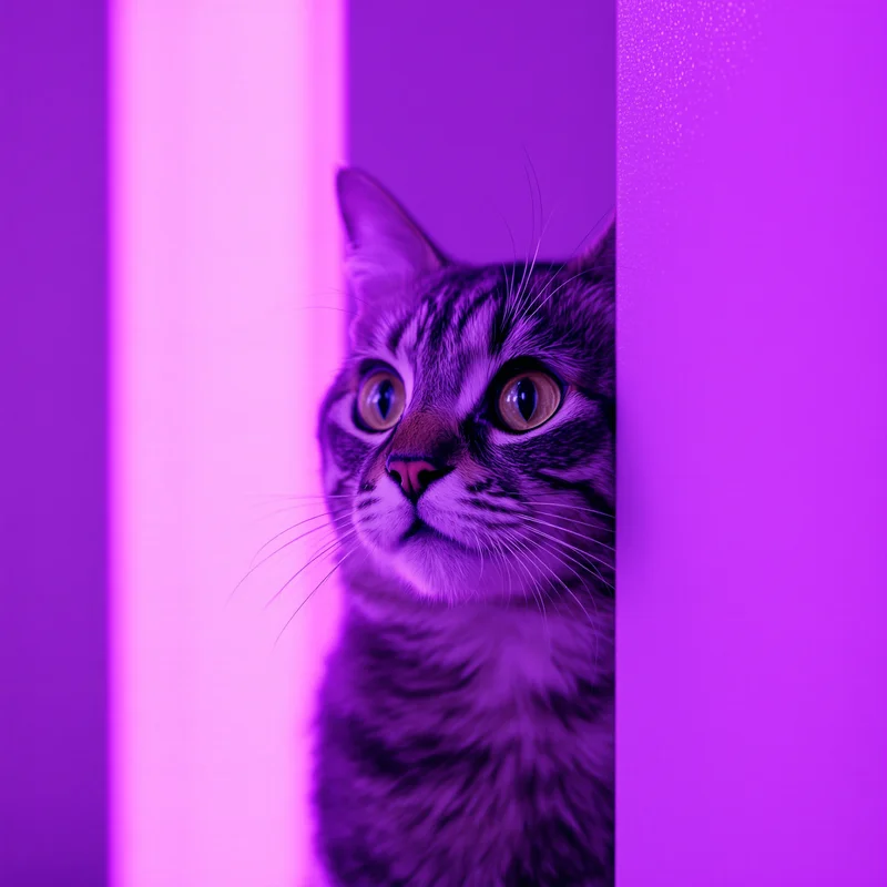 Purple Cat Portrait Background