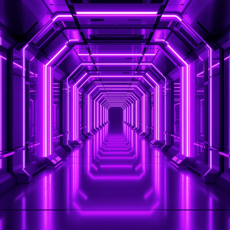 Purple Neon Corridor Background