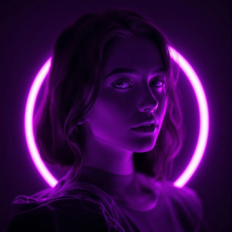 Purple PFP with violet tones and strong identity focus