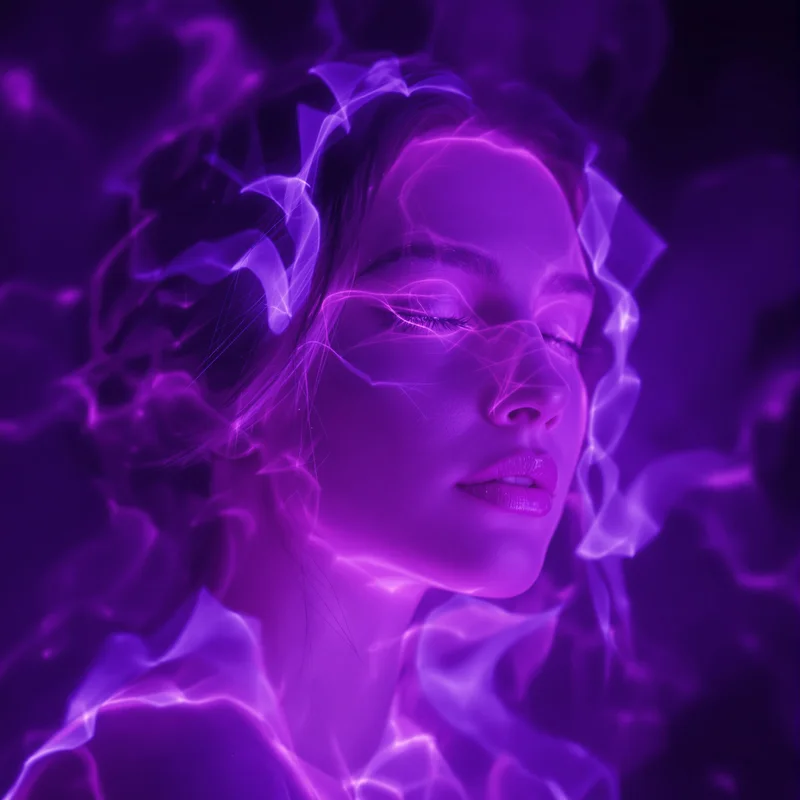 Purple PFP with violet tones and strong identity focus