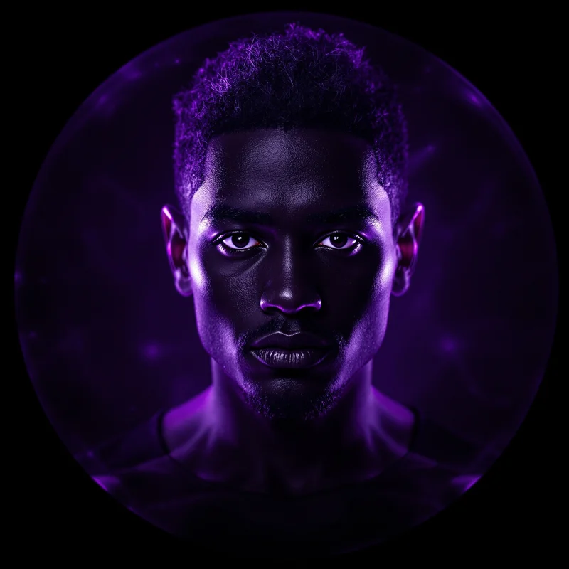 Purple PFP with violet tones and strong identity focus