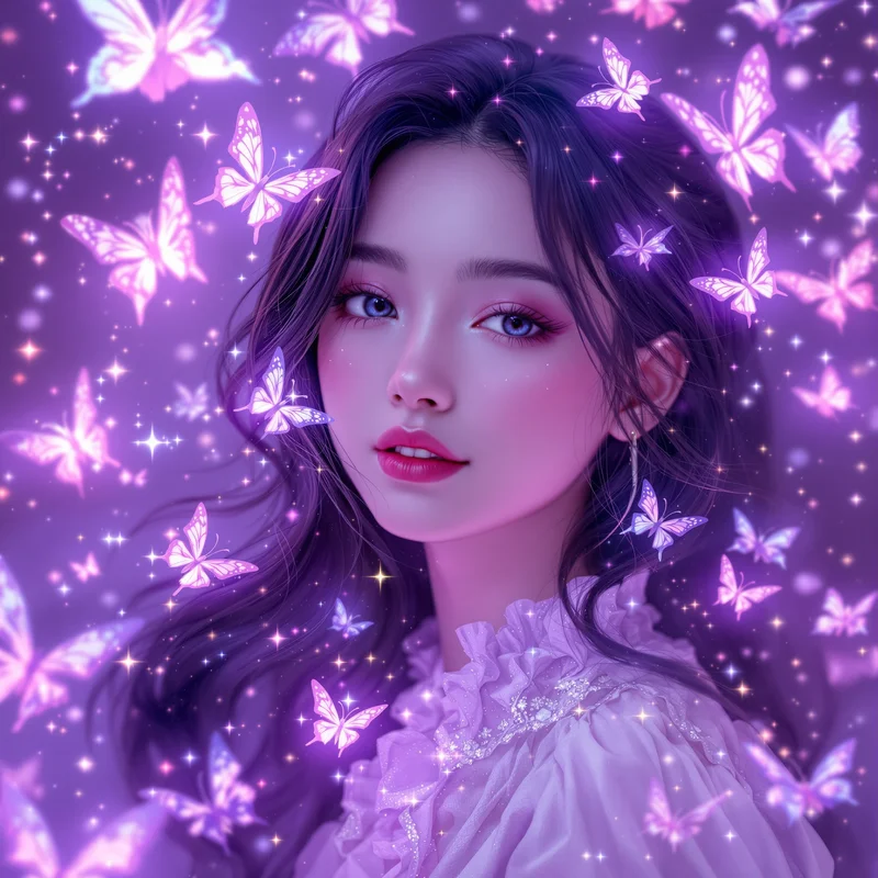 Purple butterfly avatar.