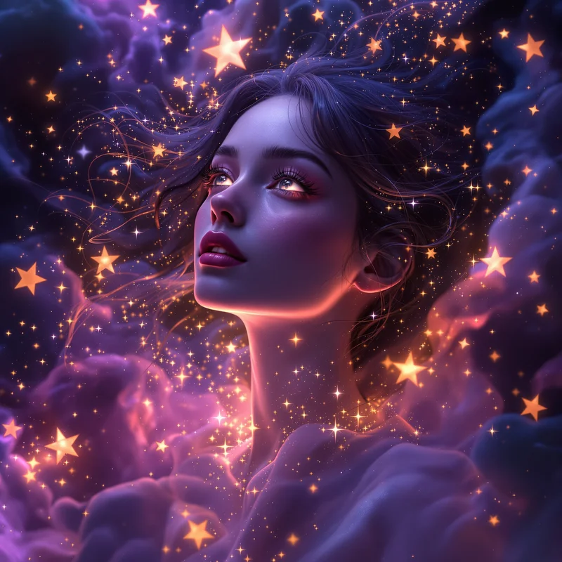 Purple cosmic avatar.