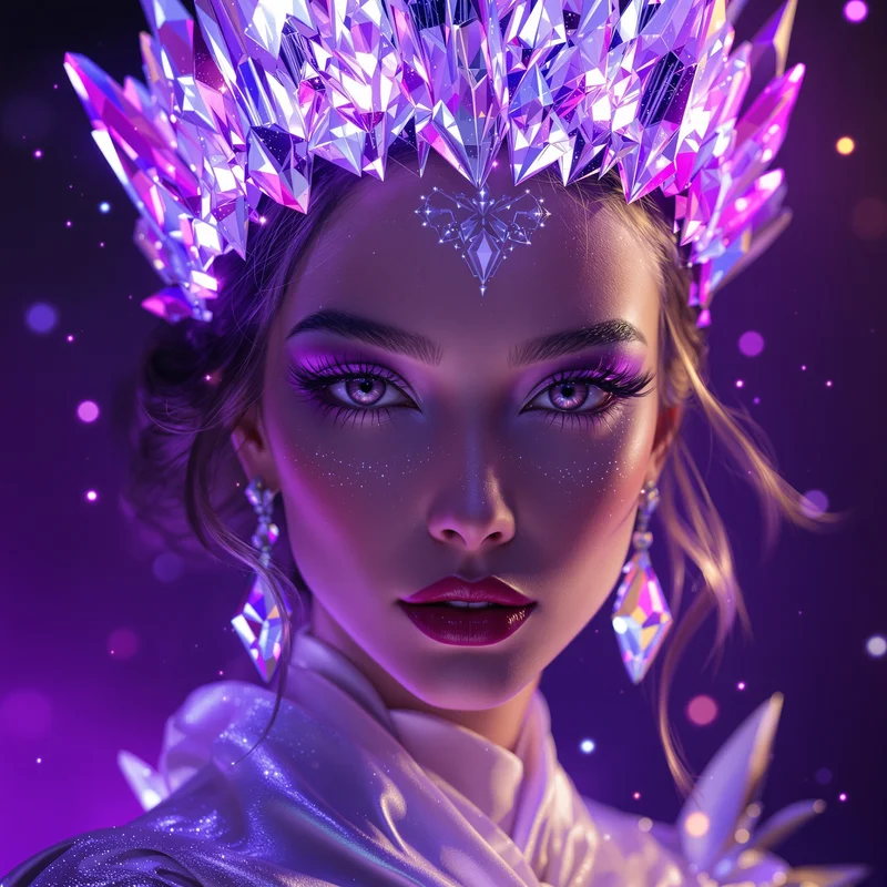 Purple crystal crown avatar.