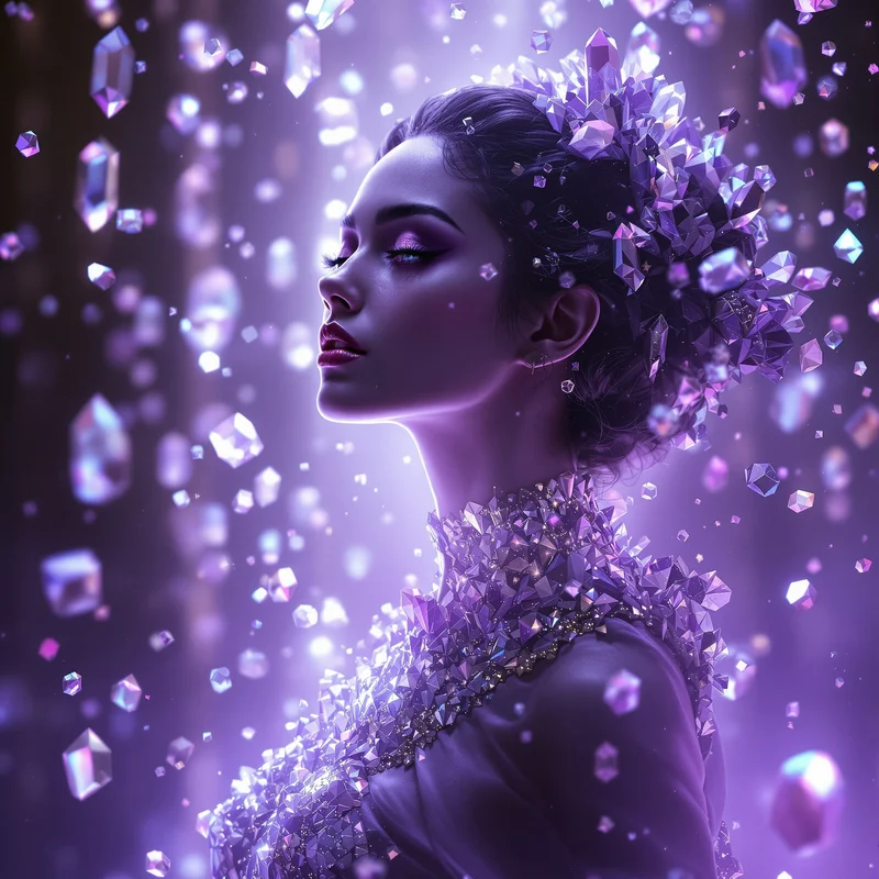 Purple crystal avatar.