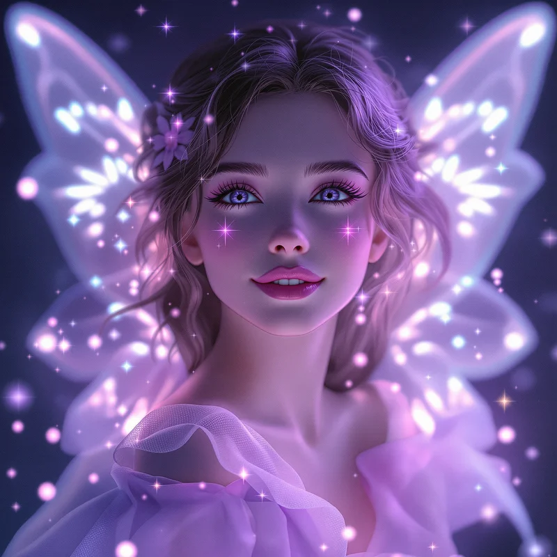 Purple fairy avatar.