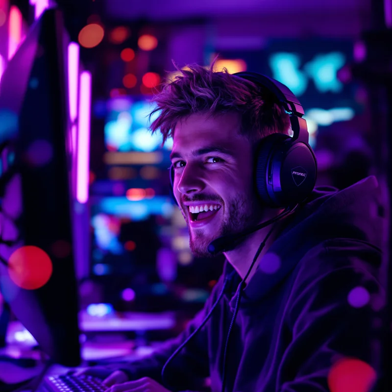 Purple gaming avatar.