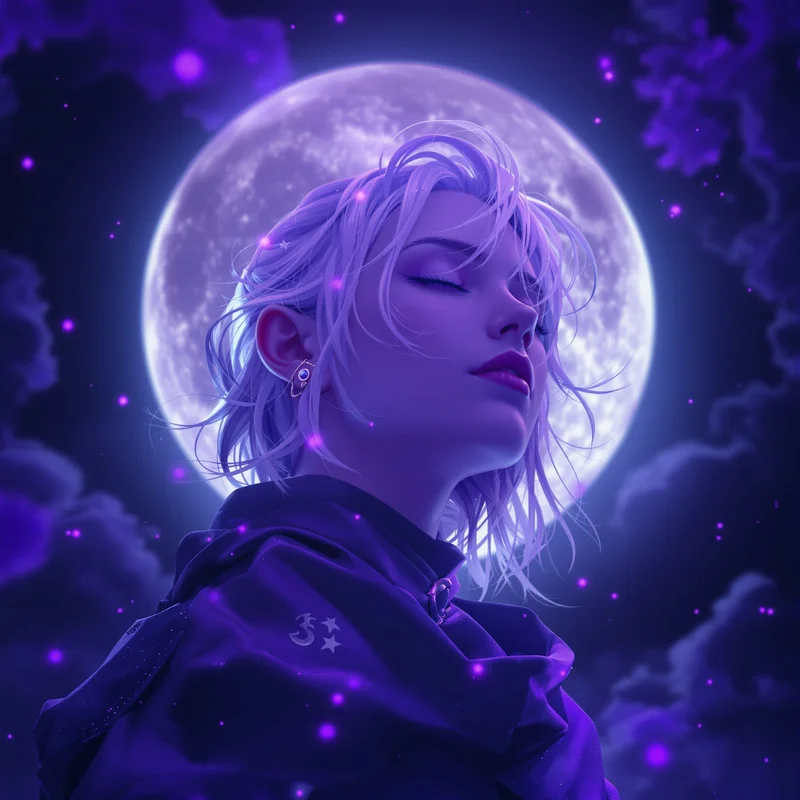 Purple moonlight avatar.