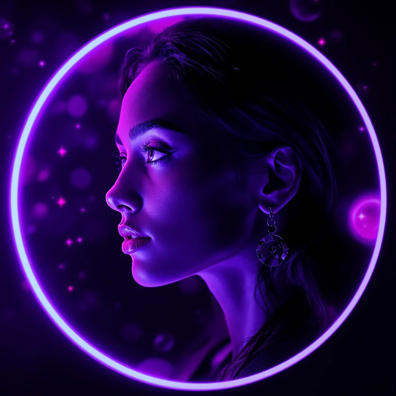 Purple PFP with violet tones and strong identity focus