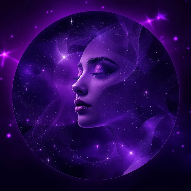 Purple PFP with violet tones and strong identity focus