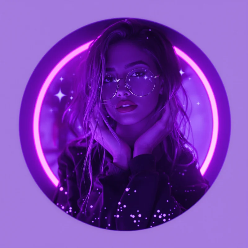 Purple PFP with violet tones and strong identity focus