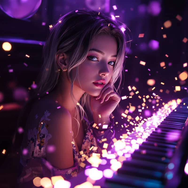 Purple piano avatar.